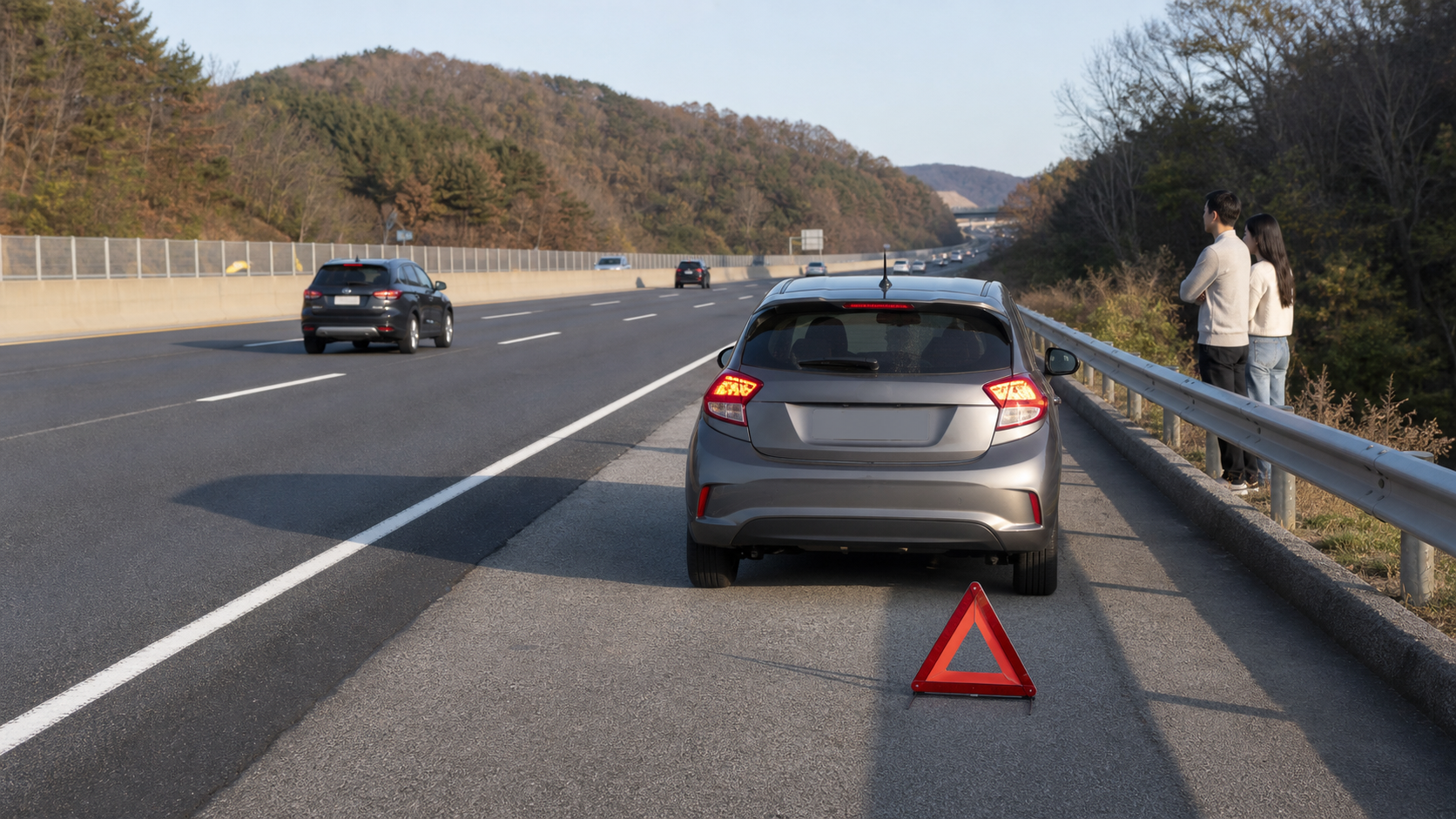 고속도로 고장 삼각대 100m 의무? 현행법은 ‘뒤차가 확인할 수 있는 위치’